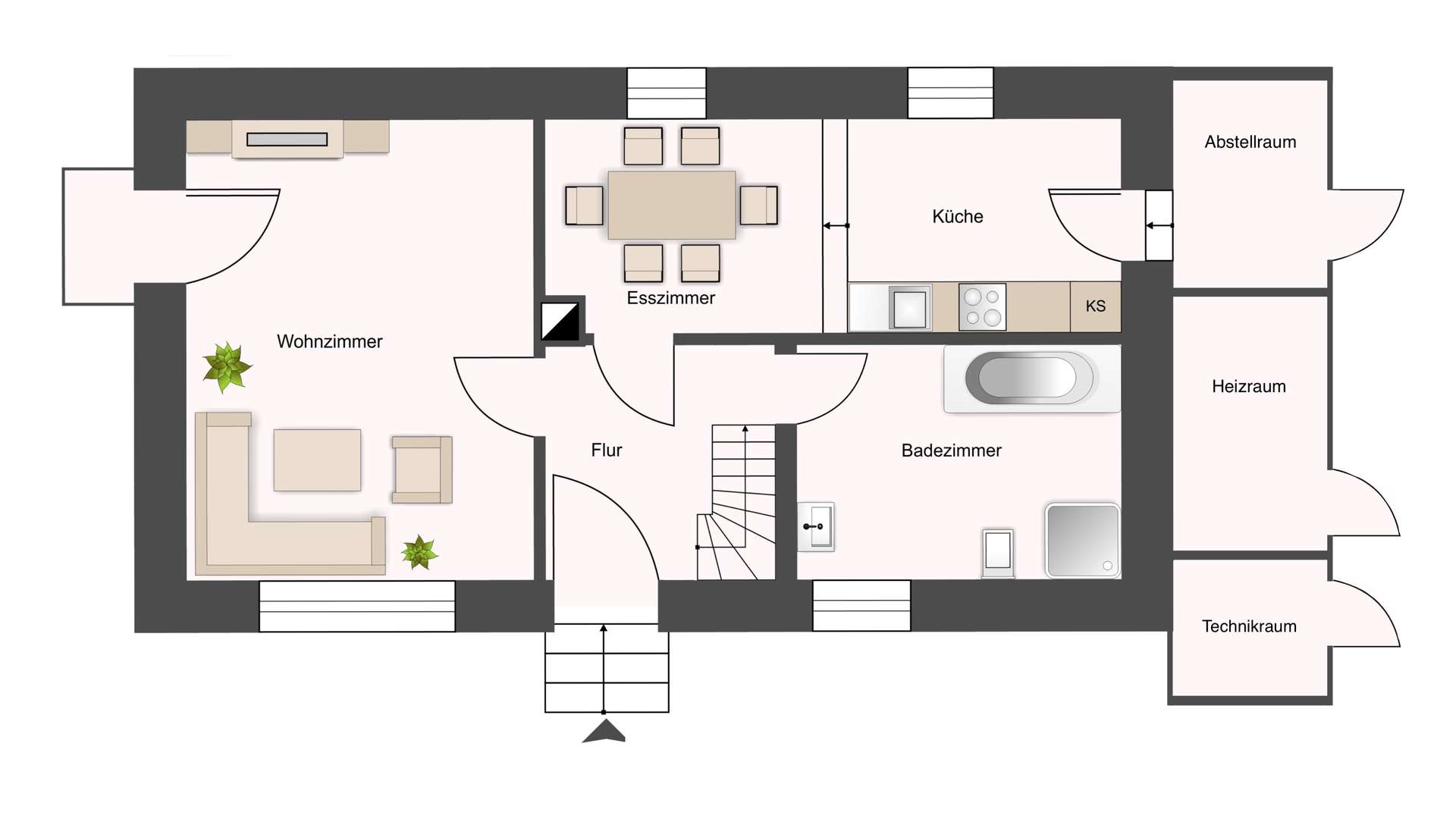 Grundriss Erdgeschoss Nr. 11